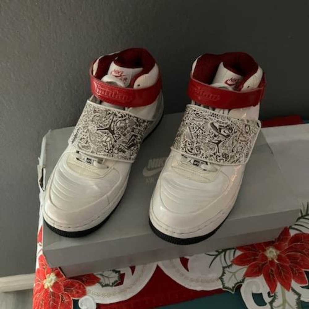 Nike  331951-101   Air Jordan Air Force 1 AF1 AJF Red and White Size 7 Y 2008